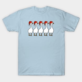 Five Gaming Goose Christmas Santa Hat T-Shirt